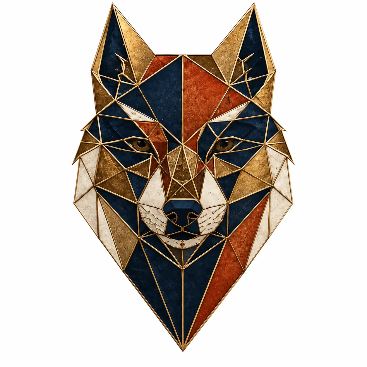 Ilustración original del lobo geométrico